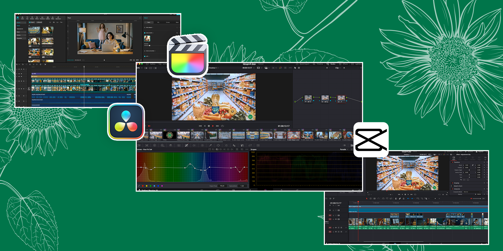 Монтаж і кольорокорекція ролика «Щедрий Дар» у DaVinci Resolve і Final Cut