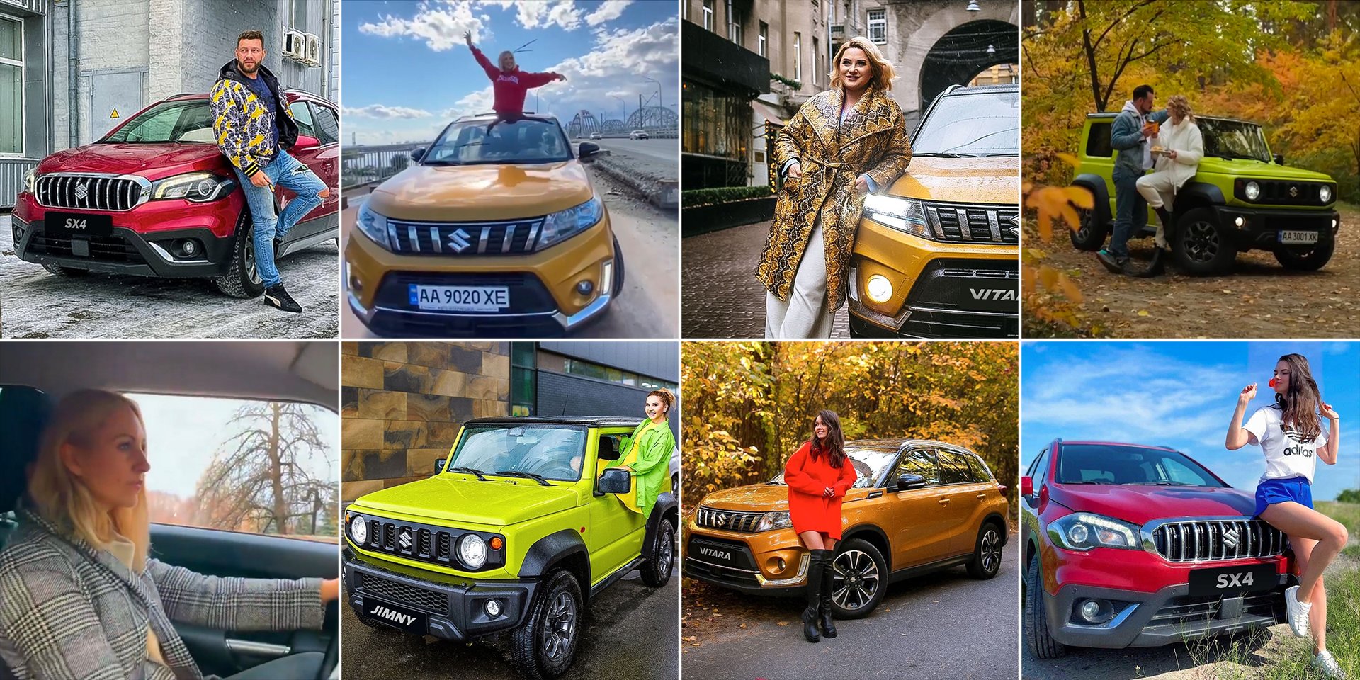 Контент від інфлюенсерів і селеб: реальні фото та відео з Suzuki Vitara, Jimny та SX4